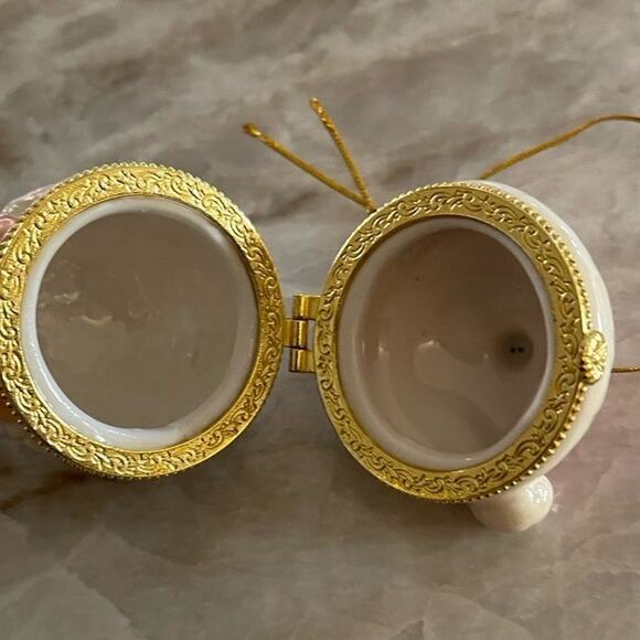 Santa Claus ceramic trinket box Christmas ornament - Picture 4 of 11